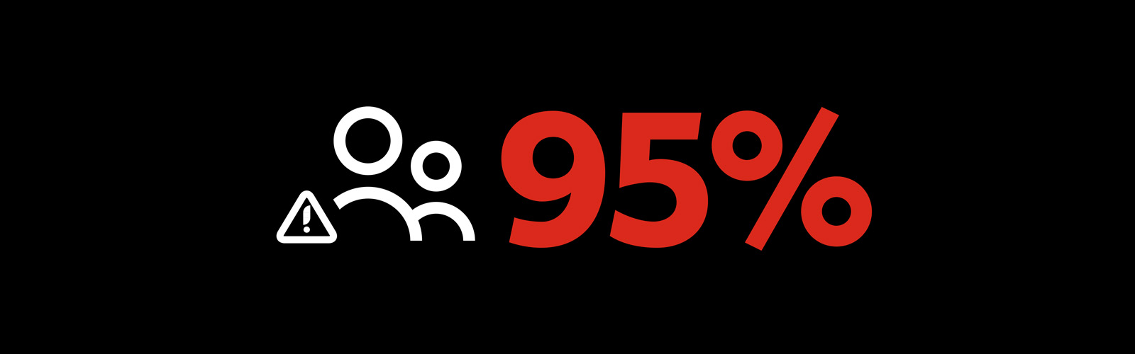 Illustration comportant le texte : « 95 % des parents sont préoccupés par le temps que les ados et les préados consacrent à leur téléphone. » On y voit un grand 95 % rouge, des icônes de personnes et un symbole d’avertissement.